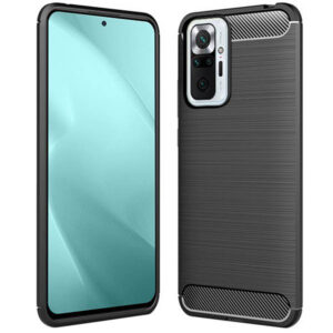 Husa Supreme Carbon compatibila cu Xiaomi Redmi Note 10 Pro, Protectie precisa, Design canelat, Margini ranforsate, Anti-amprente, Negru