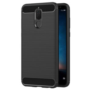 Husa Supreme Carbon compatibila cu Huawei Mate 10 Lite, Protectie precisa, Design canelat, Margini ranforsate, Anti-amprente, Negru