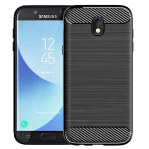 Husa Supreme Carbon compatibila cu Samsung Galaxy J5 (2017), Protectie precisa, Design canelat, Margini ranforsate, Anti-amprente, Negru