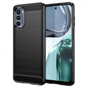 Husa Supreme Carbon compatibila cu Motorola Moto G200 5G, Protectie precisa, Design canelat, Margini ranforsate, Anti-amprente, Negru