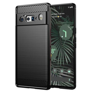 Husa Supreme Carbon compatibila cu Google Pixel 6 Pro, Protectie precisa, Design canelat, Margini ranforsate, Anti-amprente, Negru