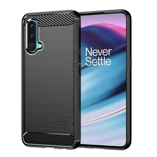 Husa Supreme Carbon compatibila cu OnePlus Nord CE 5G, Protectie precisa, Design canelat, Margini ranforsate, Anti-amprente, Negru