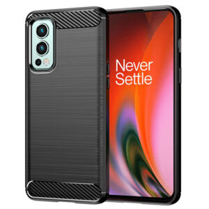 Husa Supreme Carbon compatibila cu OnePlus Nord 2 5G, Protectie precisa, Design canelat, Margini ranforsate, Anti-amprente, Negru