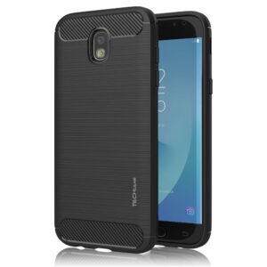 Husa Supreme Carbon compatibila cu Samsung Galaxy J5 (2016), Protectie precisa, Design canelat, Margini ranforsate, Anti-amprente, Negru