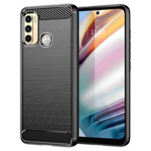 Husa Supreme Carbon compatibila cu Motorola Moto G40, Protectie precisa, Design canelat, Margini ranforsate, Anti-amprente, Negru