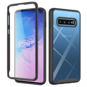 Husa COMANDO 360Fence compatibila cu Samsung Galaxy S10, Folie inclusa, Protectie completa (fata, spate, laterale), Ideal Hybrid Grip, Negru