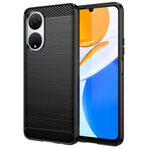 Husa Supreme Carbon compatibila cu Honor X7, Protectie precisa, Design canelat, Margini ranforsate, Anti-amprente, Negru