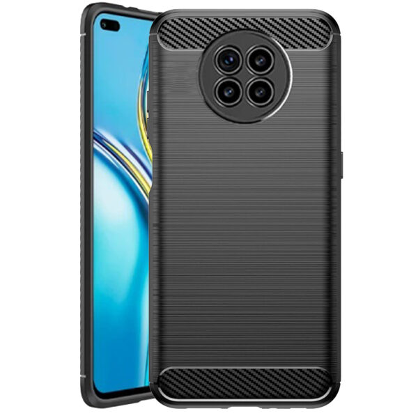 Husa Supreme Carbon compatibila cu Huawei nova 8i, Protectie precisa, Design canelat, Margini ranforsate, Anti-amprente, Negru