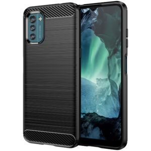 Husa Supreme Carbon compatibila cu Nokia G11, Protectie precisa, Design canelat, Margini ranforsate, Anti-amprente, Negru