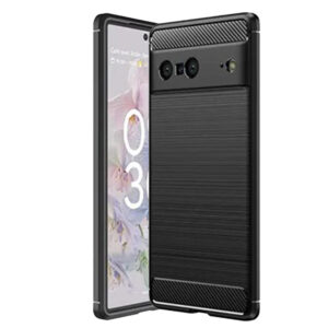 Husa Supreme Carbon compatibila cu Google Pixel 7, Protectie precisa, Design canelat, Margini ranforsate, Anti-amprente, Negru