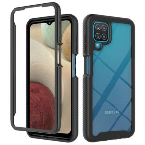 Husa COMANDO 360Fence compatibila cu Samsung Galaxy A12 / A12 Nacho, Folie inclusa, Protectie completa (fata, spate, laterale), Ideal Hybrid Grip, Negru