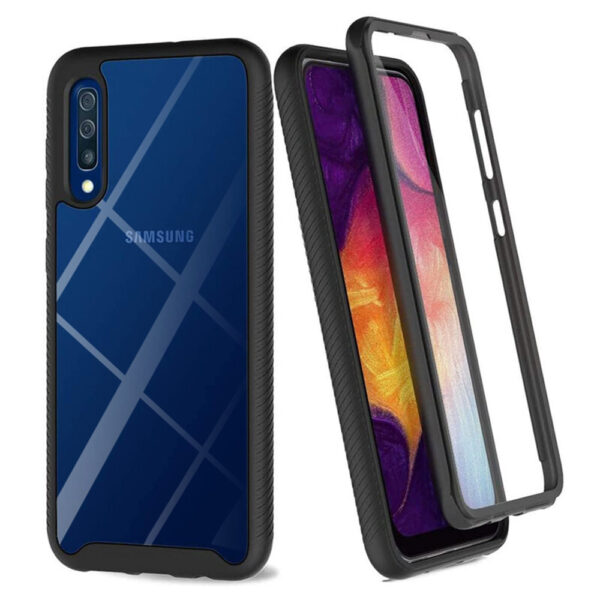 Husa COMANDO 360Fence compatibila cu Samsung Galaxy A50 / A30s / A50s, Folie inclusa, Protectie completa (fata, spate, laterale), Ideal Hybrid Grip, Negru