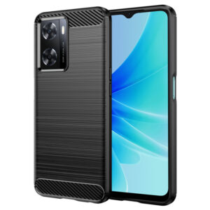 Husa Supreme Carbon compatibila cu OPPO A57|A57s, Protectie precisa, Design canelat, Margini ranforsate, Anti-amprente, Negru