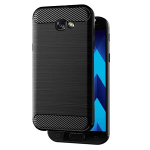 Husa Supreme Carbon compatibila cu Samsung Galaxy A5 (2017), Protectie precisa, Design canelat, Margini ranforsate, Anti-amprente, Negru