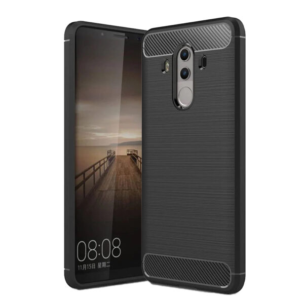 Husa Supreme Carbon compatibila cu Huawei Mate 10 Pro, Protectie precisa, Design canelat, Margini ranforsate, Anti-amprente, Negru