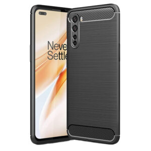 Husa Supreme Carbon compatibila cu OnePlus Nord, Protectie precisa, Design canelat, Margini ranforsate, Anti-amprente, Negru