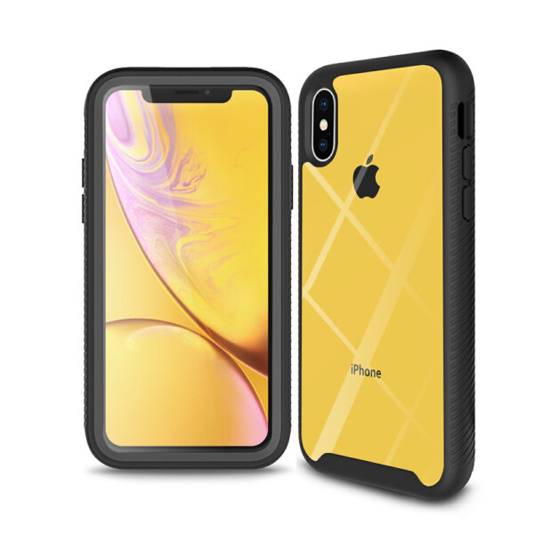 Husa COMANDO 360Fence compatibila cu iPhone XR, Folie inclusa, Protectie completa (fata, spate, laterale), Ideal Hybrid Grip, Negru