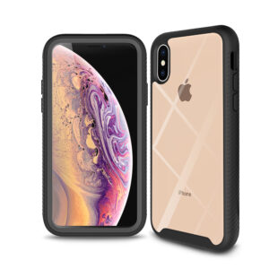 Husa COMANDO 360Fence compatibila cu iPhone XS Max, Folie inclusa, Protectie completa (fata, spate, laterale), Ideal Hybrid Grip, Negru