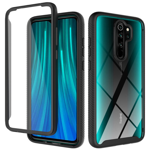 Husa COMANDO 360Fence compatibila cu Xiaomi Redmi Note 8 Pro, Folie inclusa, Protectie completa (fata, spate, laterale), Ideal Hybrid Grip, Negru