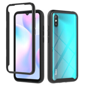 Husa COMANDO 360Fence compatibila cu Xiaomi Redmi 9A/ 9AT, Folie inclusa, Protectie completa (fata, spate, laterale), Ideal Hybrid Grip, Negru