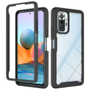 Husa COMANDO 360Fence compatibila cu Xiaomi Redmi Note 10 Pro/ Note 10 Pro Max, Folie inclusa, Protectie completa (fata, spate, laterale), Ideal Hybrid Grip, Negru