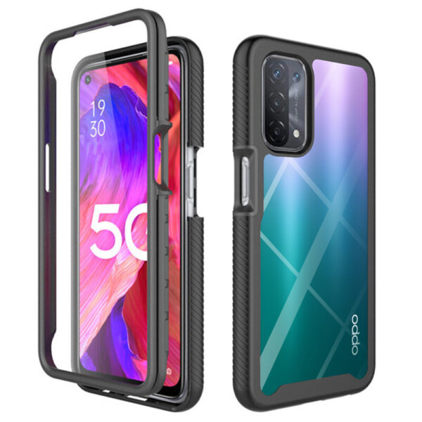 Husa COMANDO 360Fence compatibila cu Oppo A54 5G/ A74 5G/ OnePlus Nord N200 5G, Folie inclusa, Protectie completa (fata, spate, laterale), Ideal Hybrid Grip, Negru