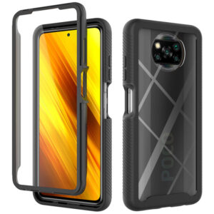 Husa COMANDO 360Fence compatibila cu Xiaomi Poco X3 Pro/ X3 NFC/ X3, Folie inclusa, Protectie completa (fata, spate, laterale), Ideal Hybrid Grip, Negru