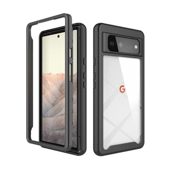 Husa COMANDO 360Fence compatibila cu Google Pixel 6, Folie inclusa, Protectie completa (fata, spate, laterale), Ideal Hybrid Grip, Negru