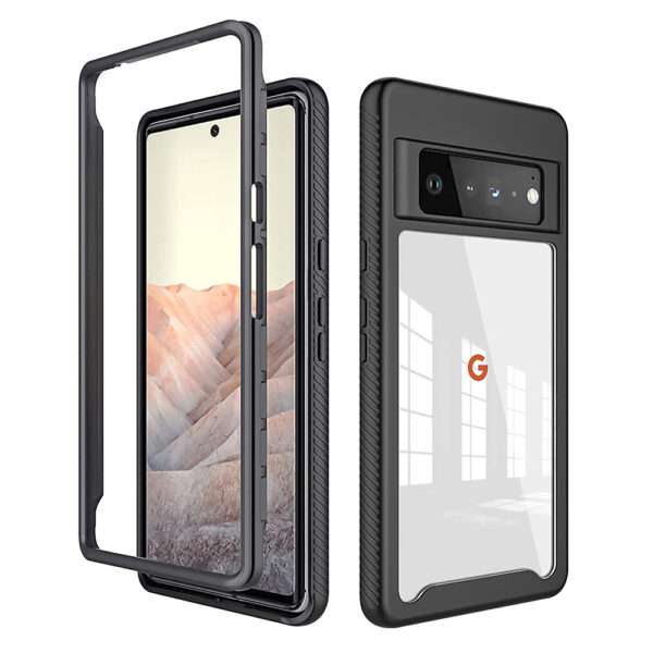 Husa COMANDO 360Fence compatibila cu Google Pixel 6 Pro, Folie inclusa, Protectie completa (fata, spate, laterale), Ideal Hybrid Grip, Negru