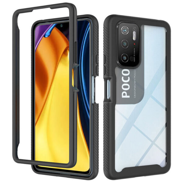 Husa COMANDO 360Fence compatibila cu Xiaomi Redmi Note 10 5G/ Poco M3 Pro 5G, Folie inclusa, Protectie completa (fata, spate, laterale), Ideal Hybrid Grip, Negru