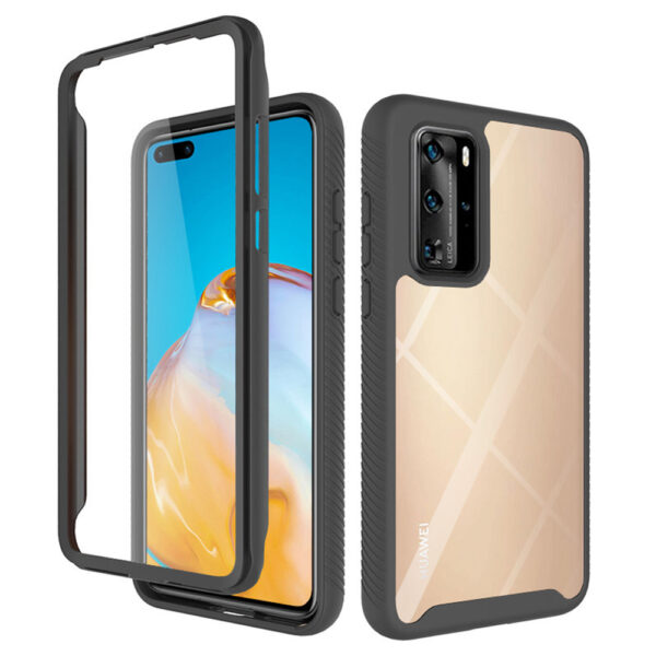 Husa COMANDO 360Fence compatibila cu Huawei P40 Pro, Folie inclusa, Protectie completa (fata, spate, laterale), Ideal Hybrid Grip, Negru