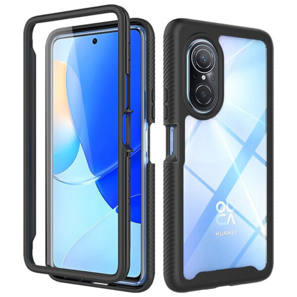 Husa COMANDO 360Fence compatibila cu Huawei Nova 9 SE, Folie inclusa, Protectie completa (fata, spate, laterale), Ideal Hybrid Grip, Negru