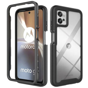 Husa COMANDO 360Fence compatibila cu Motorola Moto G32, Folie inclusa, Protectie completa (fata, spate, laterale), Ideal Hybrid Grip, Negru