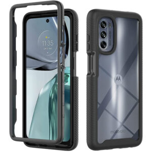 Husa COMANDO 360Fence compatibila cu Motorola Moto G62 5G, Folie inclusa, Protectie completa (fata, spate, laterale), Ideal Hybrid Grip, Negru