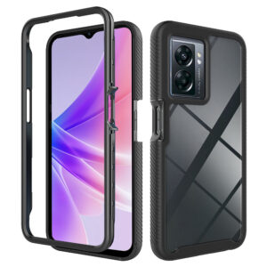 Husa COMANDO 360Fence compatibila cu Oppo A77, Folie inclusa, Protectie completa (fata, spate, laterale), Ideal Hybrid Grip, Negru