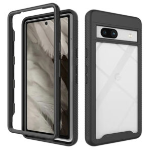 Husa COMANDO 360Fence compatibila cu Google Pixel 7a, Folie inclusa, Protectie completa (fata, spate, laterale), Ideal Hybrid Grip, Negru