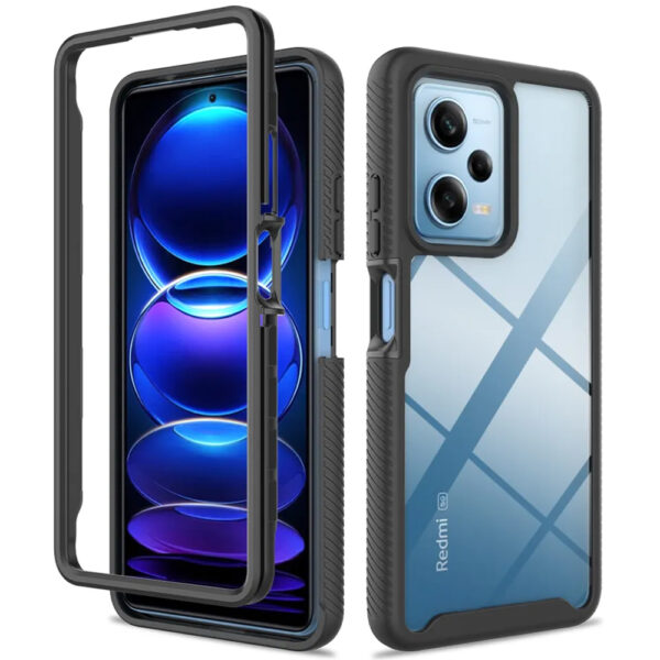 Husa COMANDO 360Fence compatibila cu Xiaomi Redmi Note 12 Pro/ Xiaomi Poco X5 Pro Folie inclusa, Protectie completa (fata, spate, laterale), Ideal Hybrid Grip, Negru