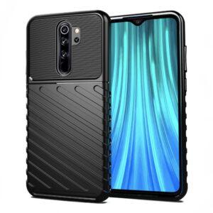 Husa protectie, Compatibila cu Xiaomi Redmi 9, Thunder, Margini ridicate, Design anti-alunecare, Anti-soc, Negru