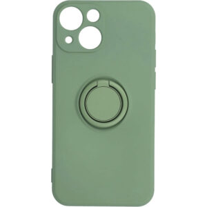 Husa compatibila cu Apple iPhone 13, Hybrid Ultra Slim, KickStand Ring, Carcasa spate antisoc, Inel rotativ 360 magnetic, Verde