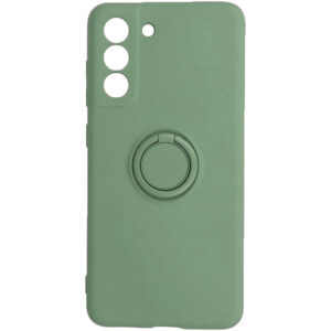 Husa compatibila cu Samsung Galaxy S21 FE, Hybrid Ultra Slim, KickStand Ring, Carcasa spate antisoc, Inel rotativ 360 magnetic, Verde