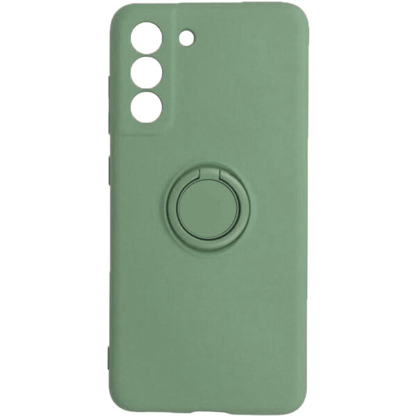 Husa compatibila cu Samsung Galaxy S21 FE, Hybrid Ultra Slim, KickStand Ring, Carcasa spate antisoc, Inel rotativ 360 magnetic, Verde