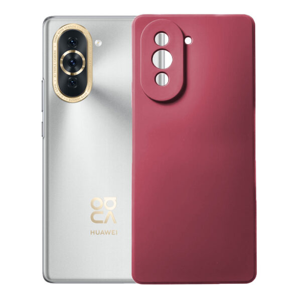 Husa protectie, interior de catifea, compatibila cu Huawei Nova 10, FONIX BloomShield, silicon, margini ridicate, slim, Visiniu