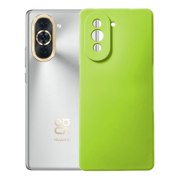 Husa protectie, interior de catifea, compatibila cu Huawei Nova 10, FONIX BloomShield, silicon, margini ridicate, slim, Verde neon