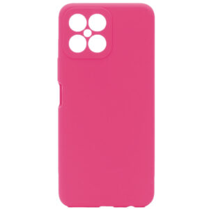 Husa protectie, interior de catifea, compatibila cu Honor X8, FONIX BloomShield, silicon, margini ridicate, slim, Roz neon