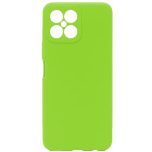 Husa protectie, interior de catifea, compatibila cu Honor X8, FONIX BloomShield, silicon, margini ridicate, slim, Verde neon