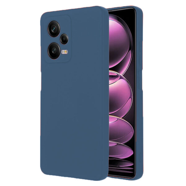 Husa protectie, interior de catifea, compatibila cu Xiaomi Redmi Note 12 Pro 5G / Poco X5 Pro, FONIX BloomShield, silicon, margini ridicate, slim, Albastru inchis