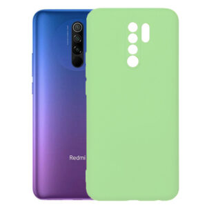 Husa protectie, interior de catifea, compatibila cu Xiaomi Redmi 9, FONIX BloomShield, silicon, margini ridicate, slim, Verde deschis