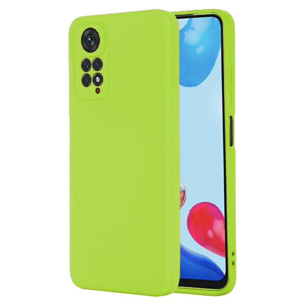 Husa protectie, interior de catifea, compatibila cu Xiaomi Redmi Note 11 4G / Note 11S, FONIX BloomShield, silicon, margini ridicate, slim, Verde neon