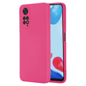 Husa protectie, interior de catifea, compatibila cu Xiaomi Redmi Note 11 4G / Note 11S, FONIX BloomShield, silicon, margini ridicate, slim, Roz neon