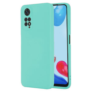 Husa protectie, interior de catifea, compatibila cu Xiaomi Redmi Note 11 4G / Note 11S, FONIX BloomShield, silicon, margini ridicate, slim, Turcoaz